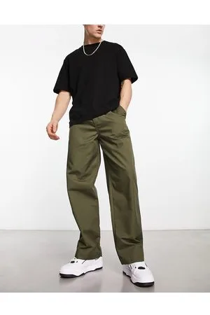 Fred Perry Wide leg drawstring trousers in khaki