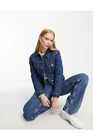 French Connection Borg trim denim jacket in