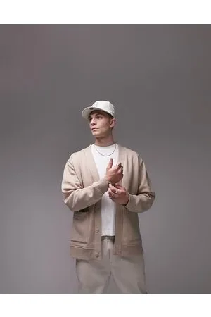 Topman Oversized cardigan in stone