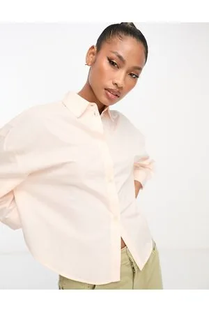 Armani Exchange Crop shirt in beige