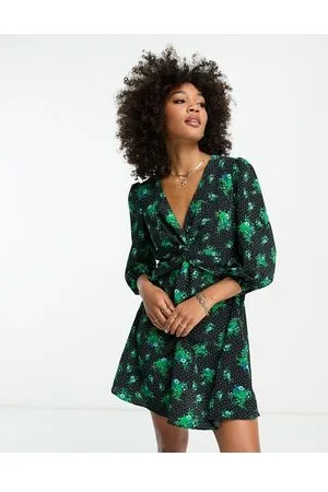 River Island Twist front mini dress in floral print