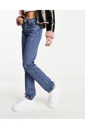 Monki Yara mid rise straight leg jeans in US