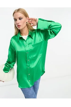 River Island Co-ord satin shirt in bright