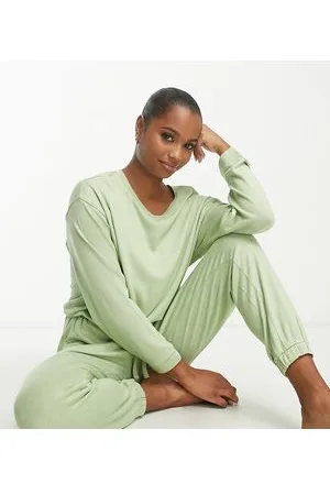 ASOS ASOS DESIGN Petite lounge super soft jumpsuit in sage