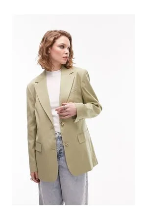 Topshop Co-ord straight fitting blazer in spring sage