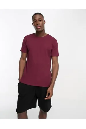 Brave Soul Waffle stitch t-shirt in burgundy