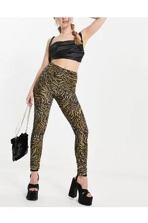 EDITED the label Ruched leggings in tiger print