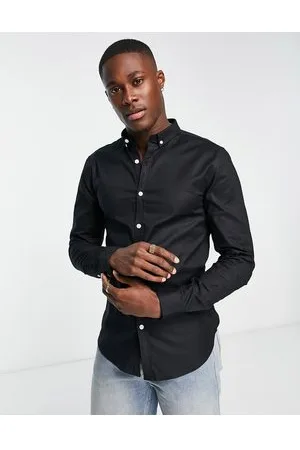 New Look Long sleeve muscle fit oxford shirt in