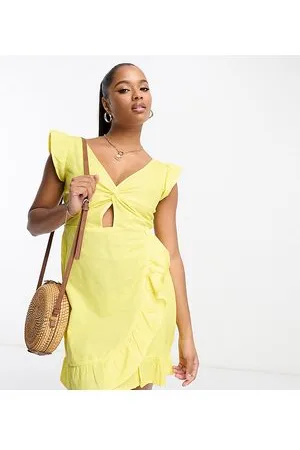 River Island Cut out frill sleeve mini dress in
