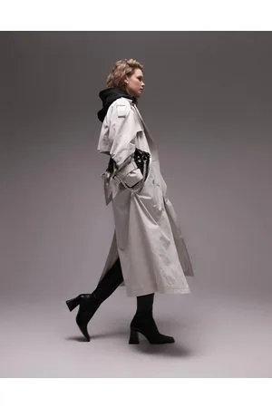 Topshop Ultimate trench coat in stone