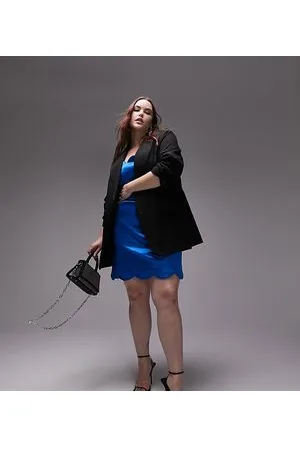 Topshop Curve tailored fitted single breasted blazer in