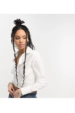 Reclaimed Corset shirt with ruching and lace up detail
