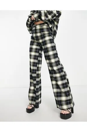 EDITED the label Relaxed wide leg trousers in check co-ord