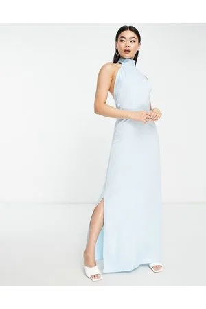 Unique 21 Tie neck split hem maxi dress in soft