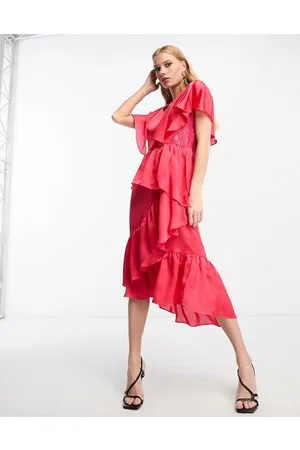 True Decadence Short sleeve dress with flutter sleeves in