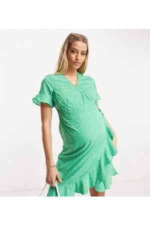 VERO MODA Wrap mini dress in bright spot print