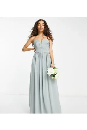 TFNC Bridesmaid bandeau maxi dress in sage