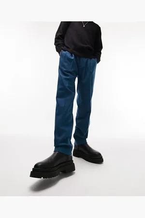Topman Relaxed wool mix trousers in blue