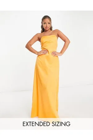 VERO MODA X Joann Van Den Herik satin cami maxi dress with lace up back in