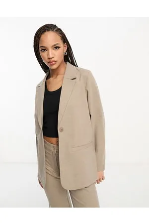 Monki Co-ord blazer in taupe melange