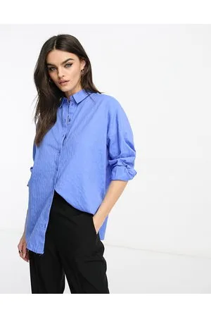 SELECTED Oversized dip hem shirt in