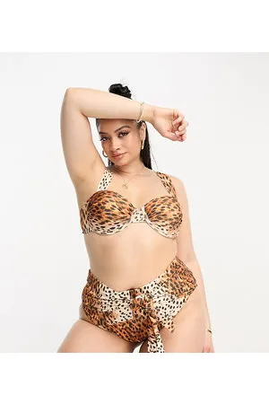 River Island Animal print bikini bottom in brown