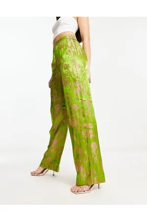 Y.A.S Floral jacquard trouser co-ord in and pink