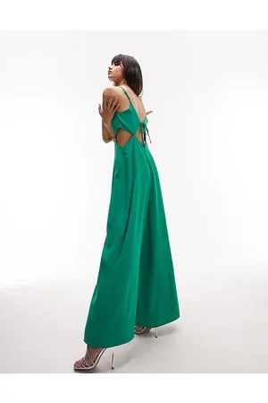 Topshop Cami tie detail wide leg jumpsuit in