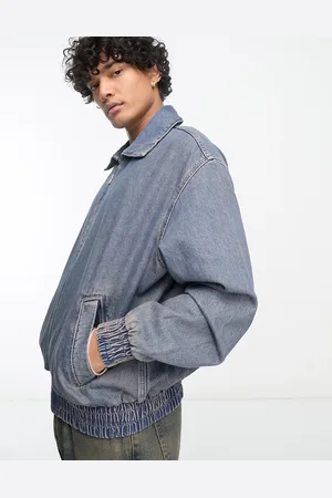 Weekday Silver denim bomber jacket in lapis