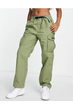 Napapijri Solid oversized woven cargo trousers in khaki