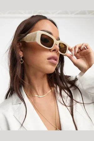 ASOS Mid square sunglasses with temple detail in acetate transfer