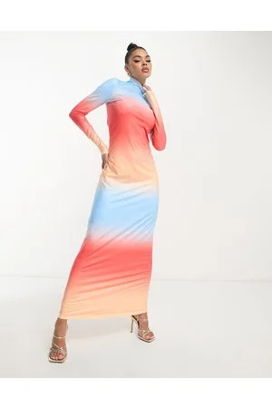 Something New X Klara Hellqvist high neck maxi dress in sunset ombre