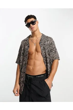 River Island Short sleeve printed shirt in dark