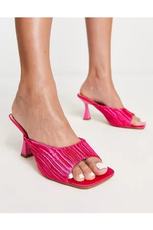 Raid Jovia heeled mules in hot textured satin