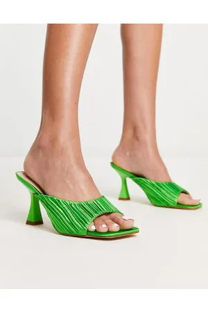 Raid Jovia heeled mules in bright textured satin