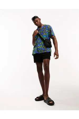 ASOS Relaxed revere shirt in bright leopard print