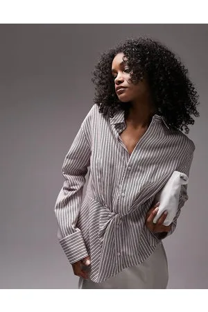 Topshop Twist side stripe shirt in