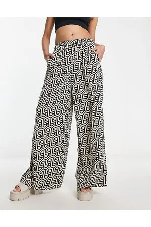 Object Geo print wide leg trouser co-ord in mono
