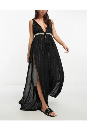 River Island Plunge wide leg beach jumpsuit in
