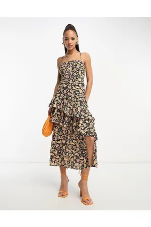 New Look Ruffle midi dress in floral print