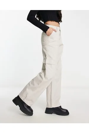 River Island Straight cargo trouser in ecru