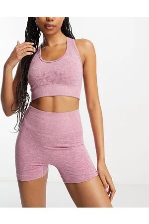 Urban Threads Seamless racer back sports crop top in
