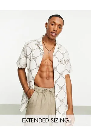 ASOS Relaxed revere linen mix shirt in daisy floral print
