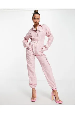 Miss Selfridge Parachute cargo jumpsuit in dusky