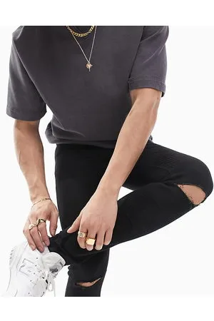 ASOS Spray on jeans with power stretch with knee rips in
