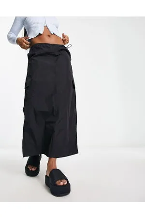 Stradivarius Nylon parachute cargo skirt