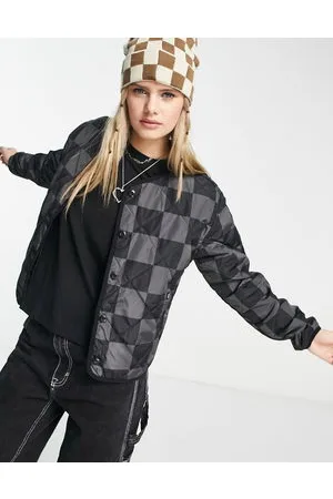 Vans Forces checkerboard quilted liner jacket in and grey