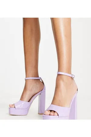 Raid Aasma platform heeled sandals in lilac patent