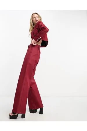 Extro & Vert Premium wide leg trousers in & black check co-ord
