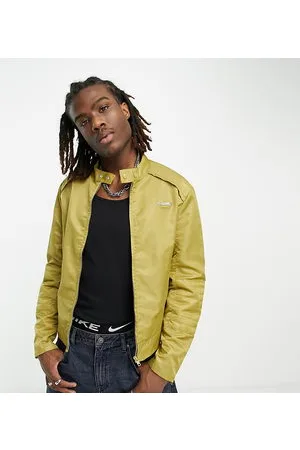 COLLUSION Nylon biker jacket in olive